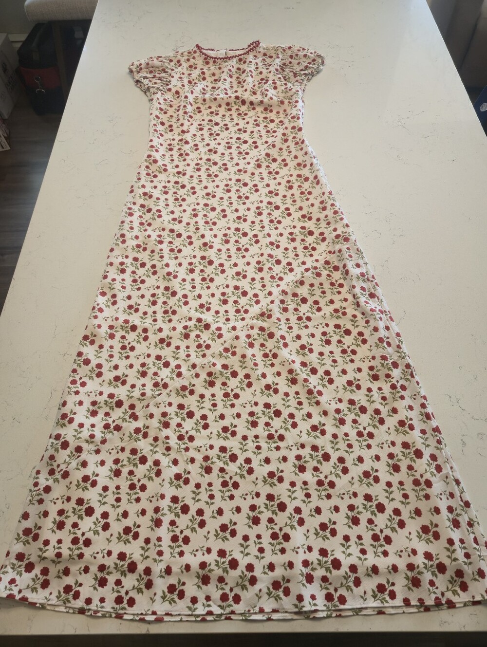 Böhme Ellianna Floral Maxi Dress Cream Red Floral NWT Size Small